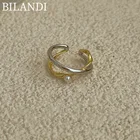 Bilandi современные ювелирные изделия металлическое кольцо 2021 новый тренд золотистое серебристое покрытие имитация жемчуга женское кольцо для девушки леди подарки Вечерние