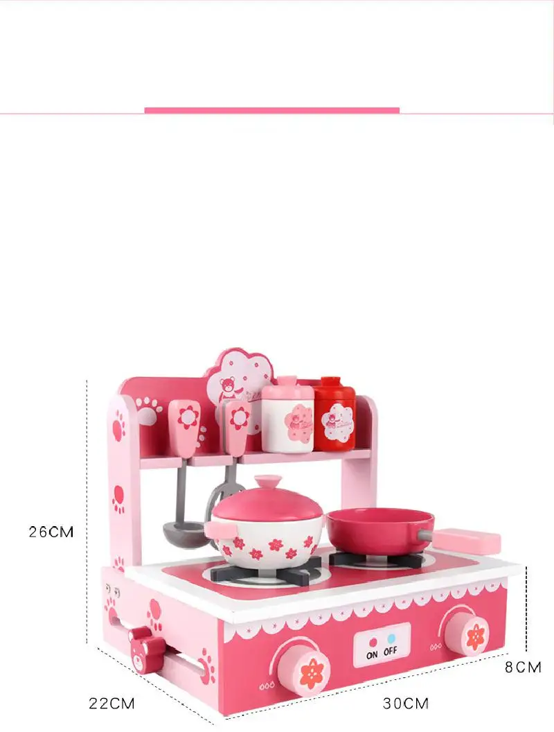Новые продукты деревянная розовая кухонная газовая плита игрушки для девочек и