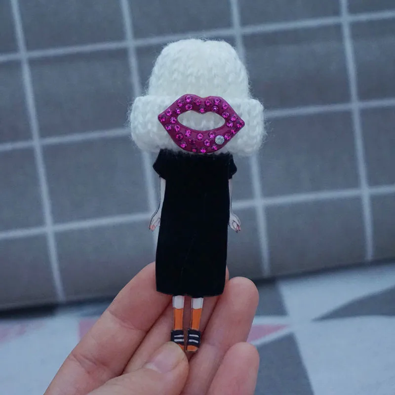 Мультяшные милые значки акриловые для рюкзака Значки губ одежды пластиковый