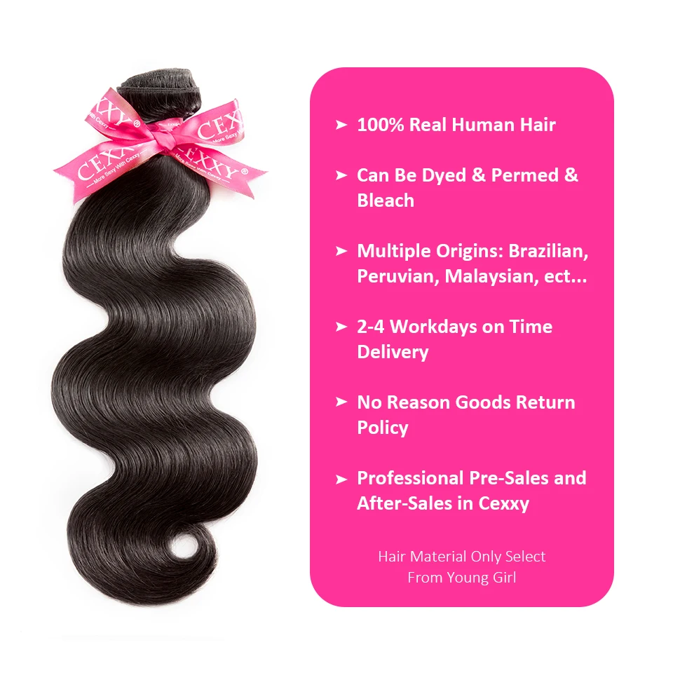 CEXXY человеческие пряди зийские натуральные волосы волнистые 3 пряди/Лот пупряди