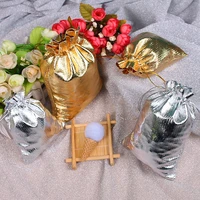 10pcslot gold silver organza bag jewelry packaging bag wedding party favour candy bags favor pouches drawstring gift bags