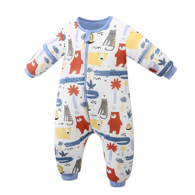 Утолщенный детский спальный мешок для новорожденных зимний мультяшный хлопок