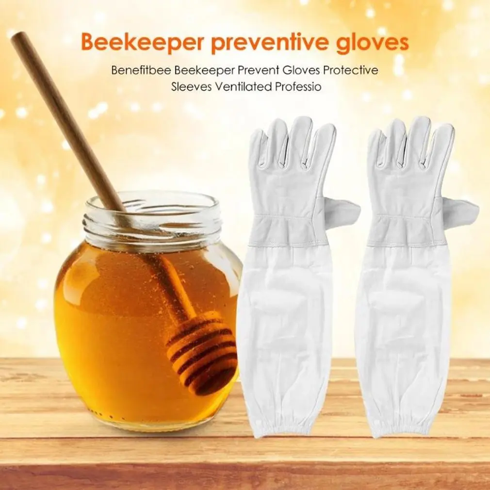

Beekeeping Equipment Sheepskin Gloves Goatskin Leather Sleeves Unisex Breathable And Sting-proof Gloves
