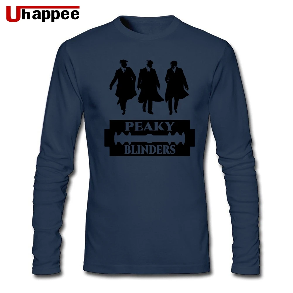 Peaky Blinders Мужская футболка с круглым вырезом и длинным рукавом на заказ большого