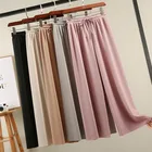 Новинка 2022, мягкие удобные женские брюки с высокой талией, повседневные весенне-летние женские брюки, шелковые брюки до щиколотки, женские Слаксы