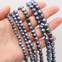 1pc natural aa freshwater pearl beads glossy black pearl loose beads for jewelry necklace accessories making size 5 10mm