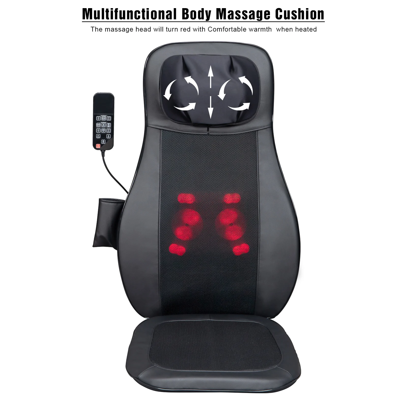 

lectric Heating Vibrating Back Massager Chair In Cushion Car Home Office Neck Mattress Back Kneading Shiatsu