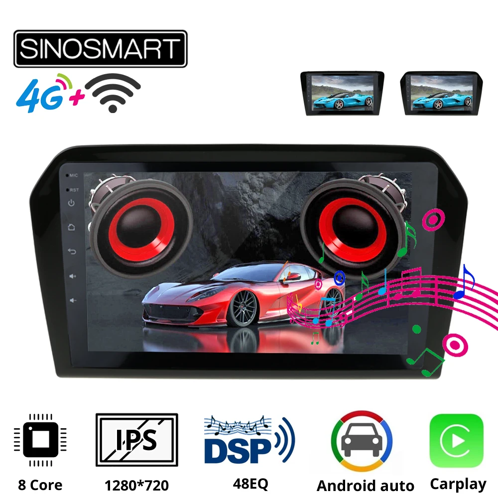 Sinosmart Автомобильный GPS навигатор для Volkswagen Santana 2012 2017 радио 2din 2.5D IPS/QLED