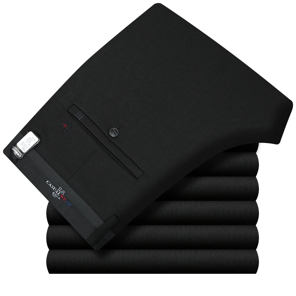 SP6698 black ICPANS, мужские брюки, для офиса, формальный, деловой, умный костюм, брюки, мужские, Полиэстер, Хлопок, классические, для свадьбы, брюки, мужские, черные, синие - Цвет: SP6698 black