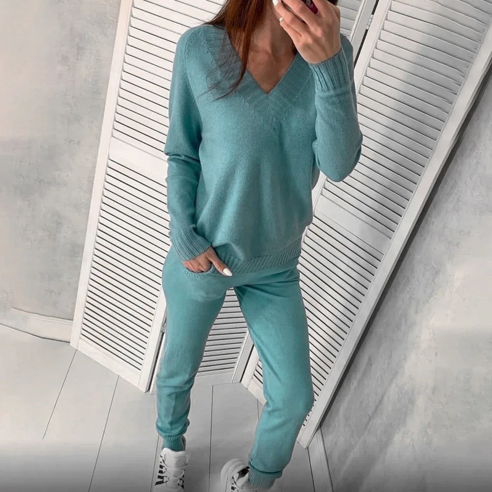 Женский спортивный костюм из 2 предметов повседневные толстовки свитшоты и