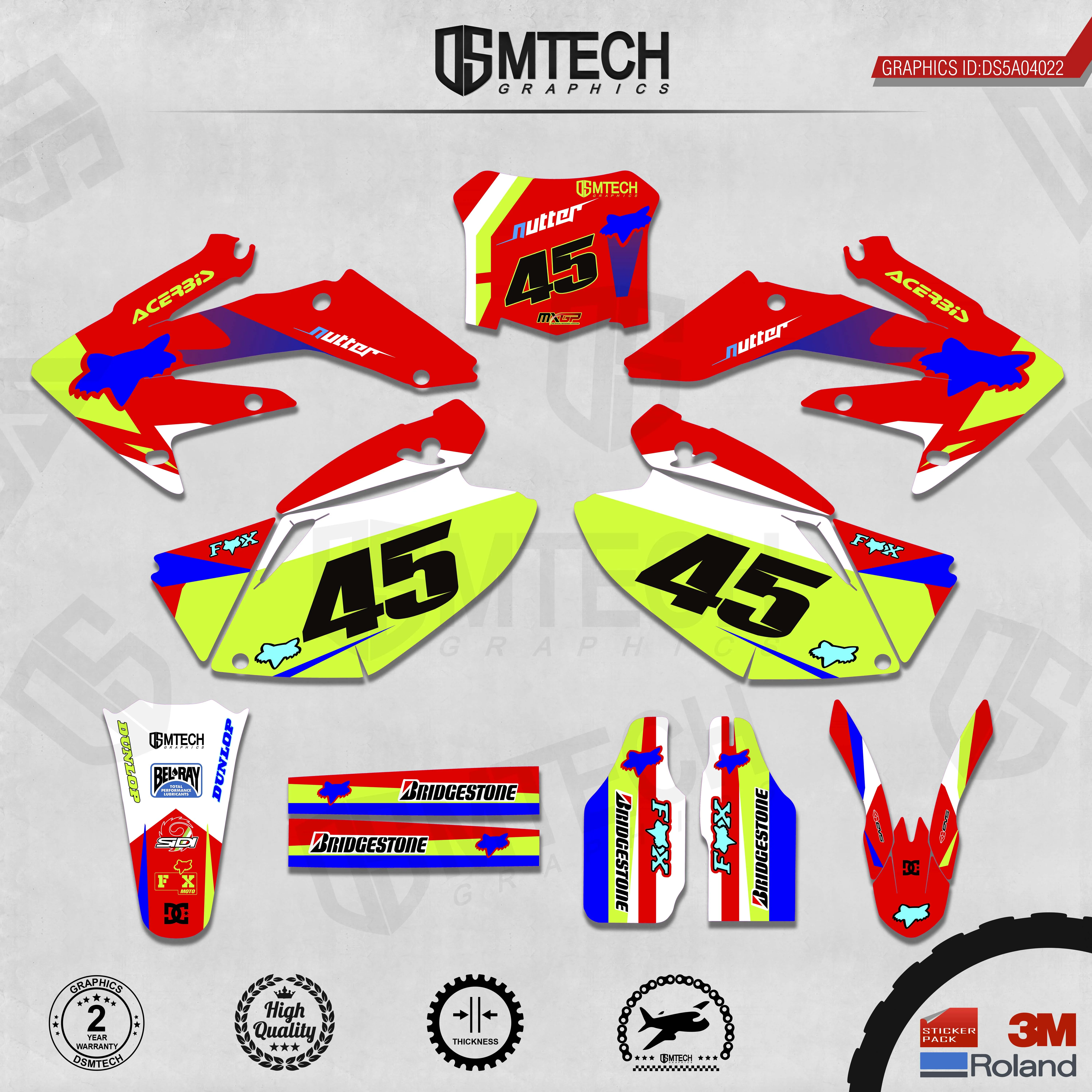 DSMTECH Customized Team Graphics Backgrounds Decals 3M Custom Stickers For 2004-2005 2006-2007 2008-2009 CRF250R 022