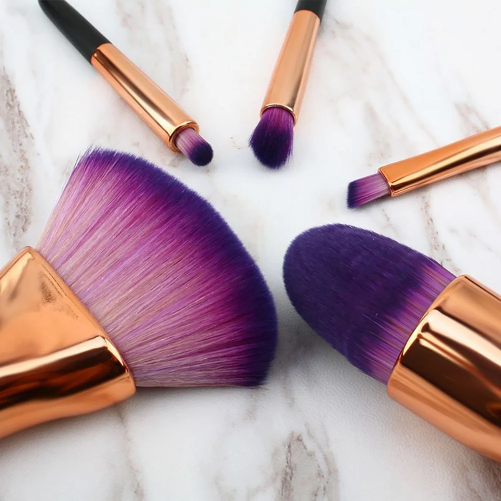 

5pcs/Set Mini Makeup Brush Set Professional Cosmetic Kit Premium Synthetic Foundation Brush Blending Face Powder Concealers Eye