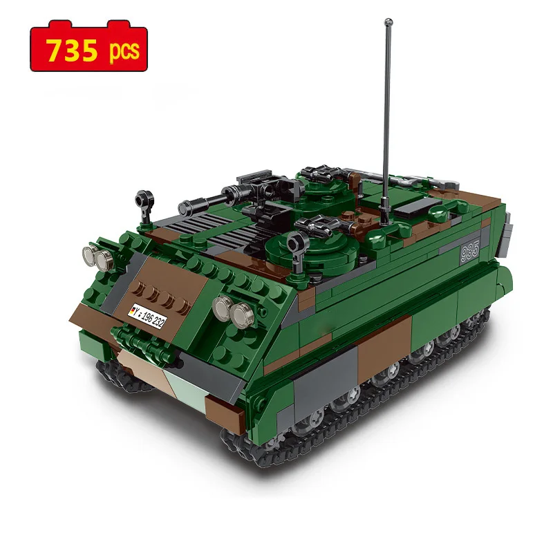 Military Series Tank carrier M113 armored vehicle Stealth fighter trailer SWAT Building Blocks Bricks Toys Christmas Gifts | Игрушки и