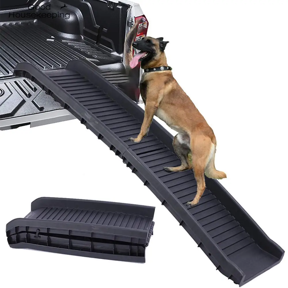 

Car Dog Steps Pet Stairs Dog Ramp Lightweight Folding Pet Ladder Ramp Dog Stairs for High Beds, Trucks, Cars and SUV drop