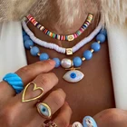 2022 богемный женский изысканный кулон сглаза подвески на шею креативные Асимметричные бусины ожерелье ювелирные изделия подарок