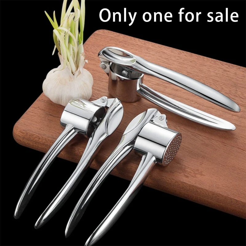 

Garlic Press, 304 Stainless Steel Garlic Crusher, Rust Proof, Heavy Duty Garlic Mincer with Hole, Kitchen Tools