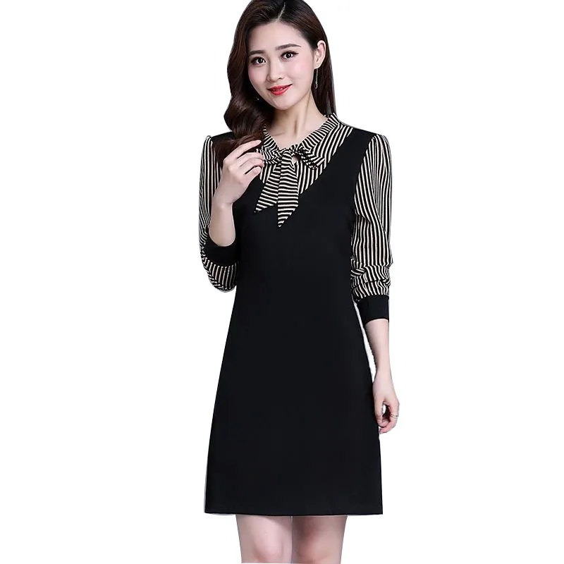 Летние и осенние женские платья средней длины с длинным рукавом Повседневные