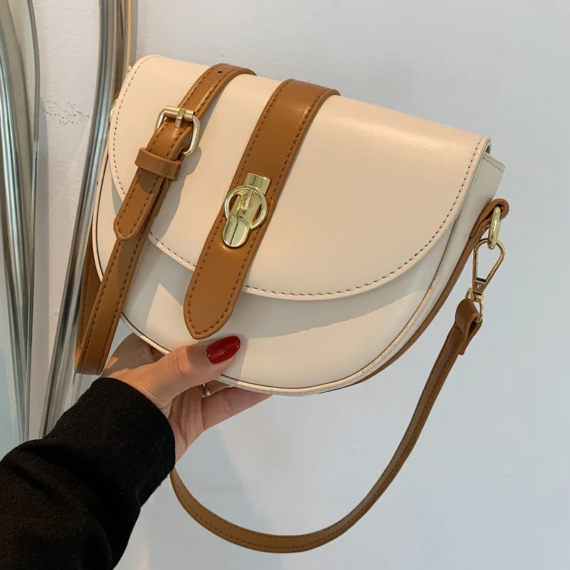 

European and American High-quality Ladies Shoulder Bag 2021 New Female Bag Trendy Color Saddle Bag Messenger Mobile Phone Bag