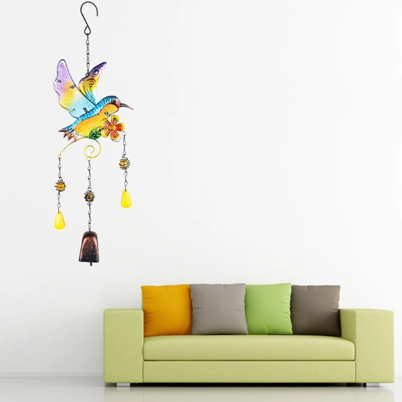 Колокольчики с колибри колокольчики для дома и улицы витражные ветряные Ловец