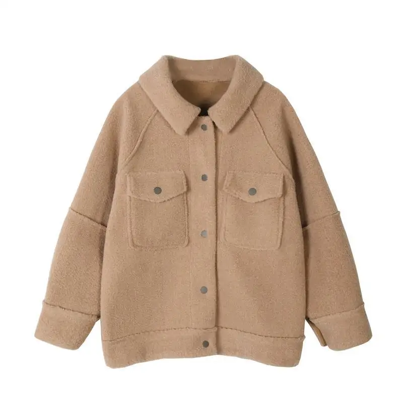 

Style for Autumn and Winter Fur in One Quilted Cotton Cloth Women's Loose Slimming New Loose Plush Jacket Top