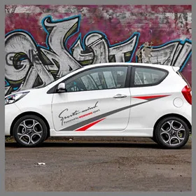 Углеродное волокно, Спортивная дверь, боковая юбка в полоску для KIA Picanto, утренний стиль автомобиля, украшение для тела, наклейка, авто аксессуары, виниловые наклейки