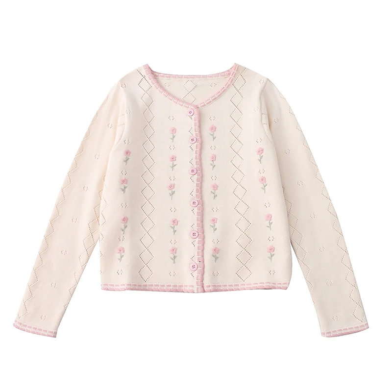 Свитер женский однобортный жаккардовый с длинным рукавом