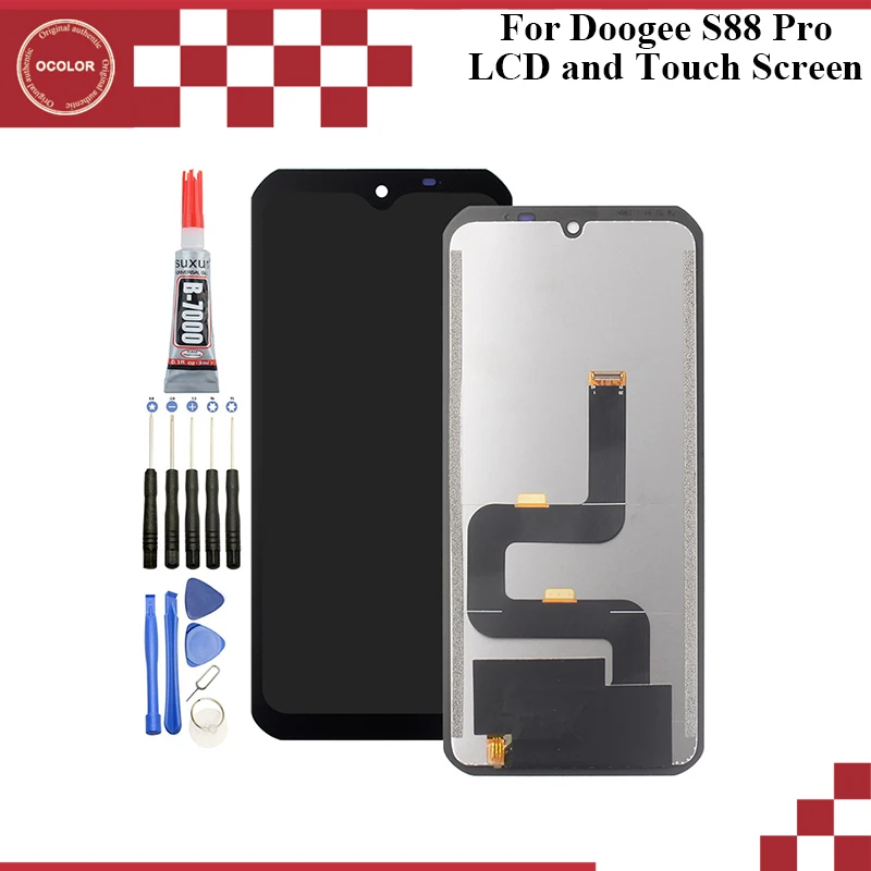 Цветной ЖК дисплей для Doogee S88 Pro и кодирующий преобразователь сенсорного экрана в