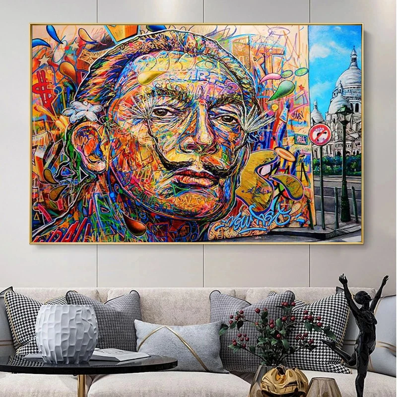 

Salvador Dali Graffiti Art Canvas Paintings Modern Wall Art Posters and Prints Street Art Living Room Home Decoration Pictures