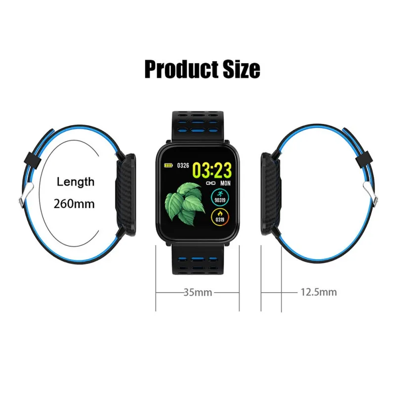 

T6 Full Touch Color Screen Smart Watch With Heart Rate Blood Pressure Monitor Sports Activity Tracker Waterproof Smartwatch