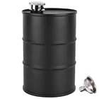 Фляга для виски, 18 унций, 500 мл, черная, форма барабана для масла