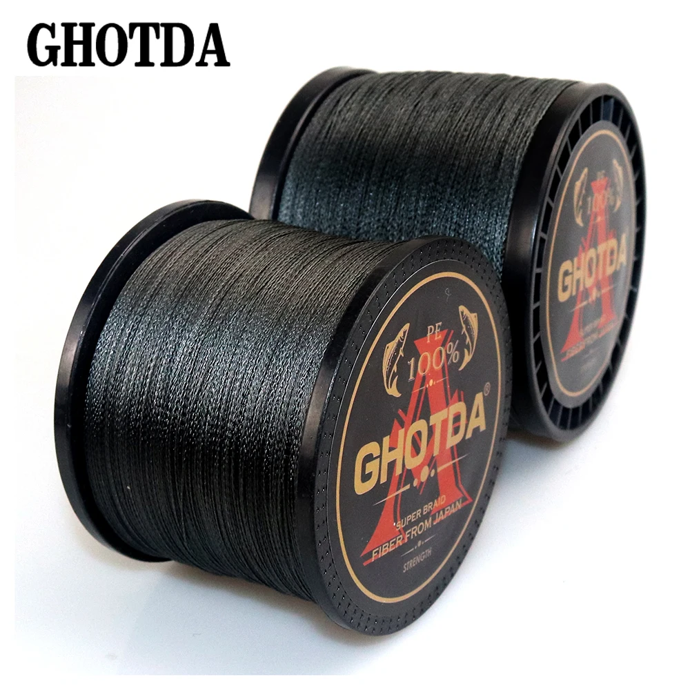 Рыболовная леска GHOTDA PE плетеная черная многонитевая рыболовная прочная соленая