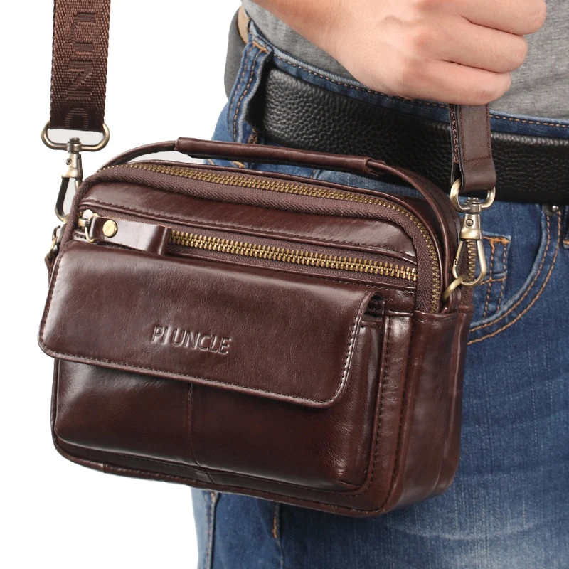 Поясная Сумка PIUNCLE Мужская кожаная через плечо 2019| |