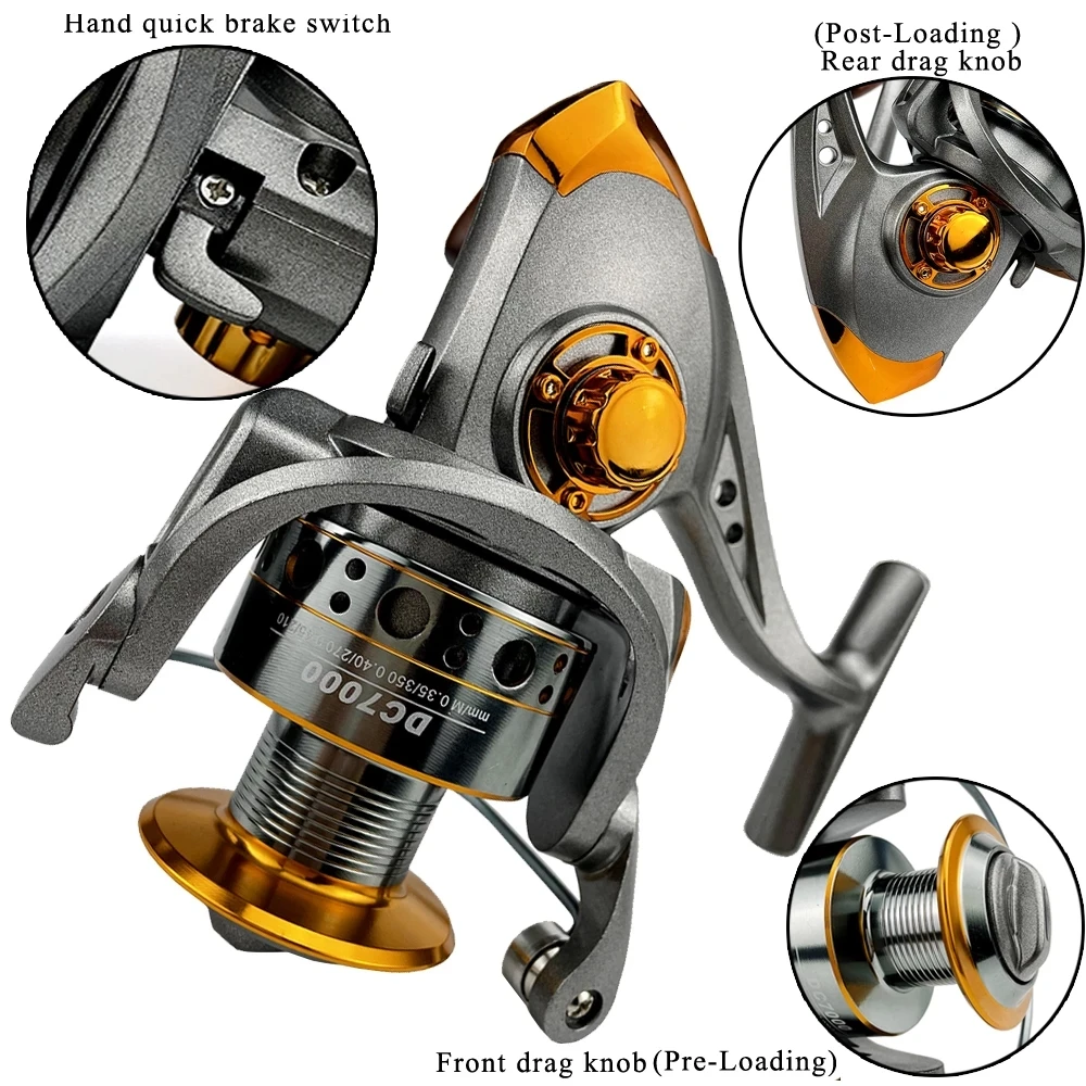 

PPFUN 2021 New Fishing Reel Spinning 1000-7000 Series Metal Spool Spinning Wheel for Sea Fishing Carp Fishing carretilha pesca
