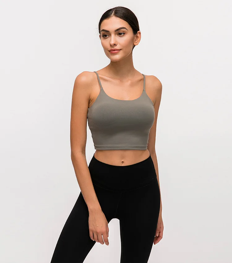 Imlario Классическая майка для занятий йогой Bralet, мягкая, облегающая, Спортзал Бодибилдинг, укороченный топ, пуш-ап, нейлон, однотонные тренировочные утягивающие майки