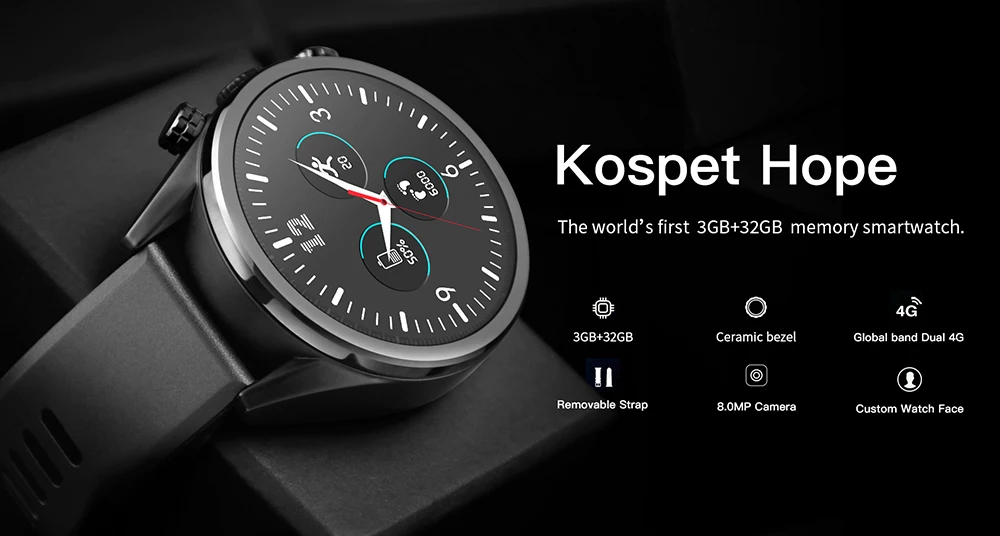 Kospet Hope Смарт-часы Android телефон 3 ГБ 3 ГБ 8МП камера Google play store gps карта Smartwatch водонепроницаемые мужские для Android ios