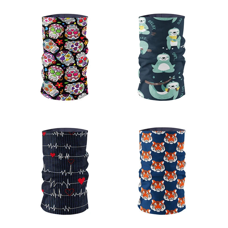 Funny Skull Headscarf Fashion Layered Pattern Bandana Sports Cycling Wrist Strap Face Mask Soft Breathable Kerchief For Women |