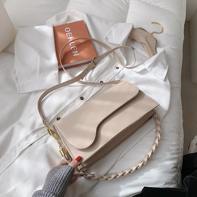 

Маленькие кожаные сумки через плечо в простом стиле для женщин, дизайнерские Роскошные модные элегантные сумочки через плечо, лето 2021