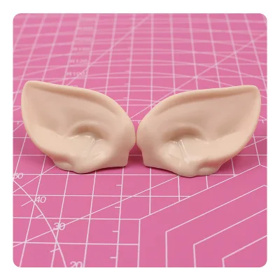 white elf ear Blyth Doll Ears for Blyth Doll Icy Doll White Natural Tan Dark and Super Black Skin Only Ears No Doll Children Toys for Girls - Цвет: white elf ear