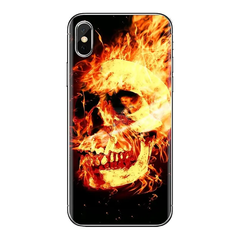 Синий череп Фоны силиконовый чехол для телефона iPhone XS Max XR X 4 4S 5 5S 5C SE 6 6S 7 8 плюс samsung