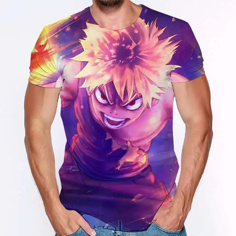 

Футболка с 3D принтом аниме My Hero Academia, Мужская футболка с коротким рукавом, летние топы для мальчиков и девочек, крутая Женская одежда, 2020