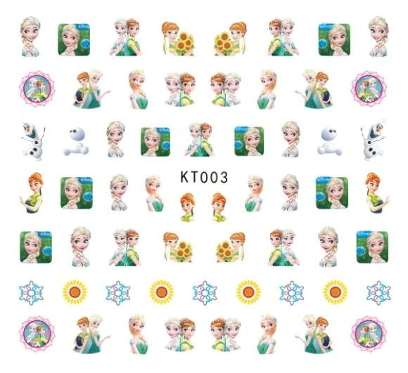 Новинка 5 листов 15 видов детские наклейки для ногтей Холодное сердце дизайн