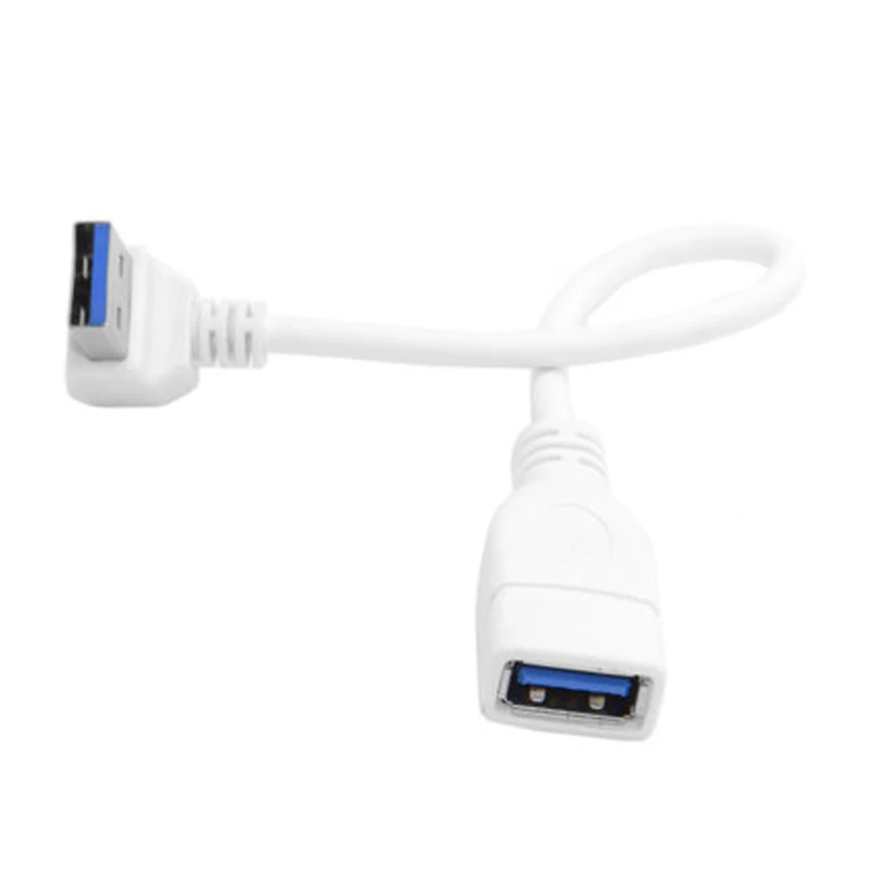 Белый 0 2 м Колено 90 градусов USB 3 кабель питания стандарта штырь-гнездо удлинитель