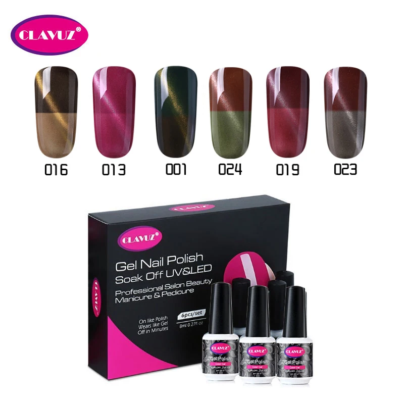 Набор гель лаков для ногтей CLAVUZ 8 мл 6 шт.|Гель ногтей| |