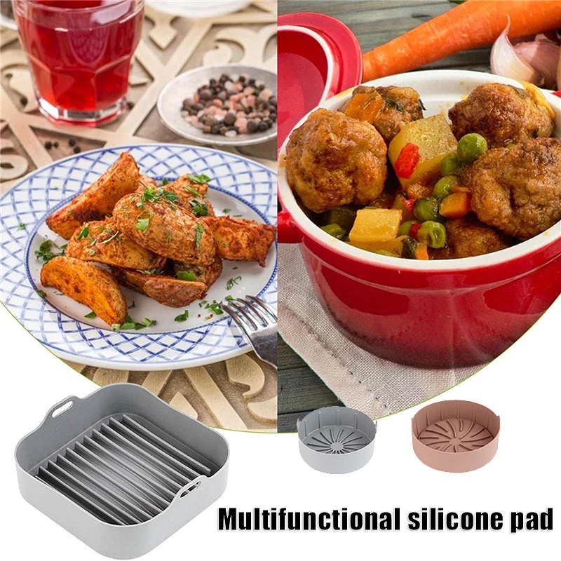 

Air Fryer Silicone Pot Multifunctional Reusable Liner Heat resistant Oven Accessories for Home Kitchen Baking vupw