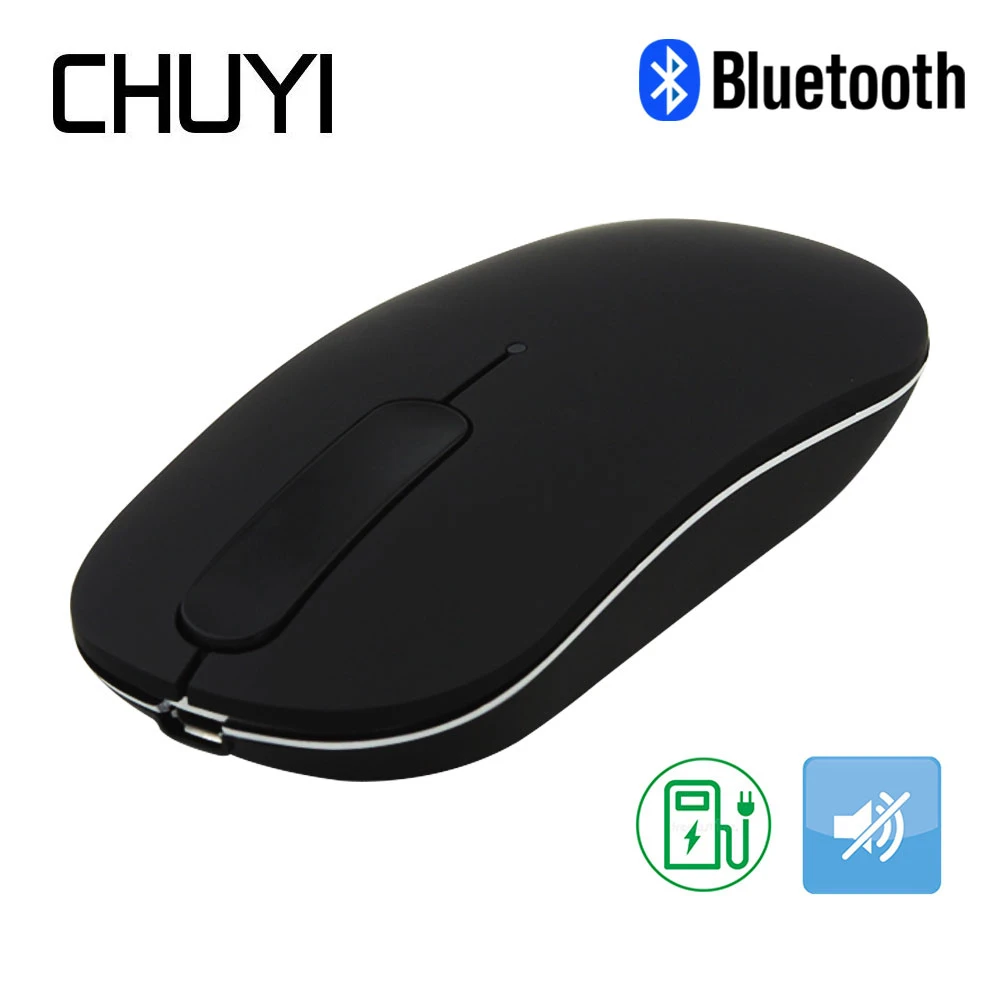Беспроводная Bluetooth-мышь CHYI перезаряжаемая сенсорная Бесшумная мышь 1600 DPI для