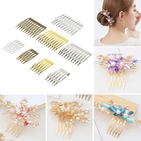 10pcs 510 teeth diy metal hair comb claw hairpins silvergoldbronze for wedding jewelry making findings components comb