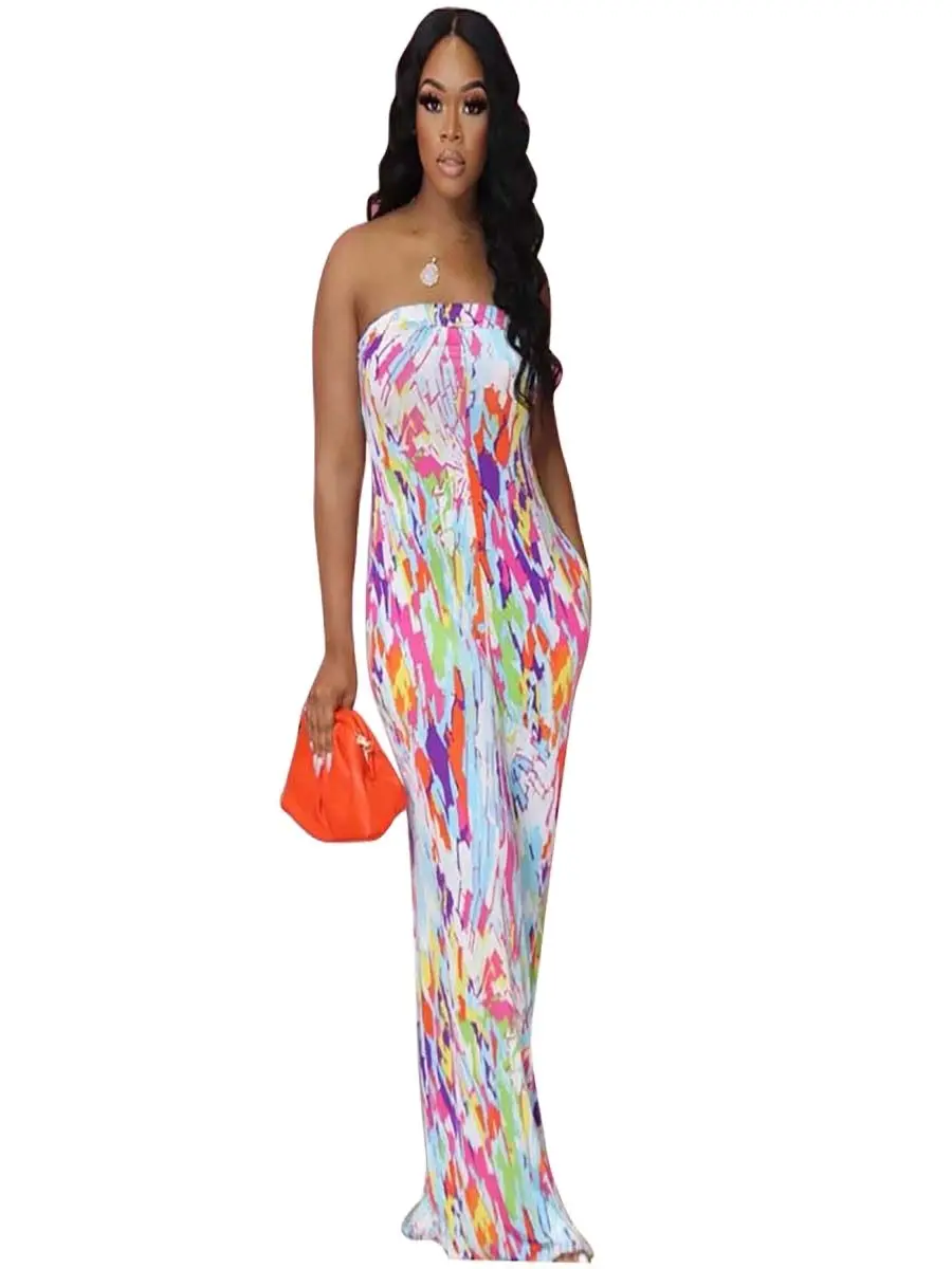 

Casual Floral Strapless Sleeveless Women Jumpsuits Sehe Fashion