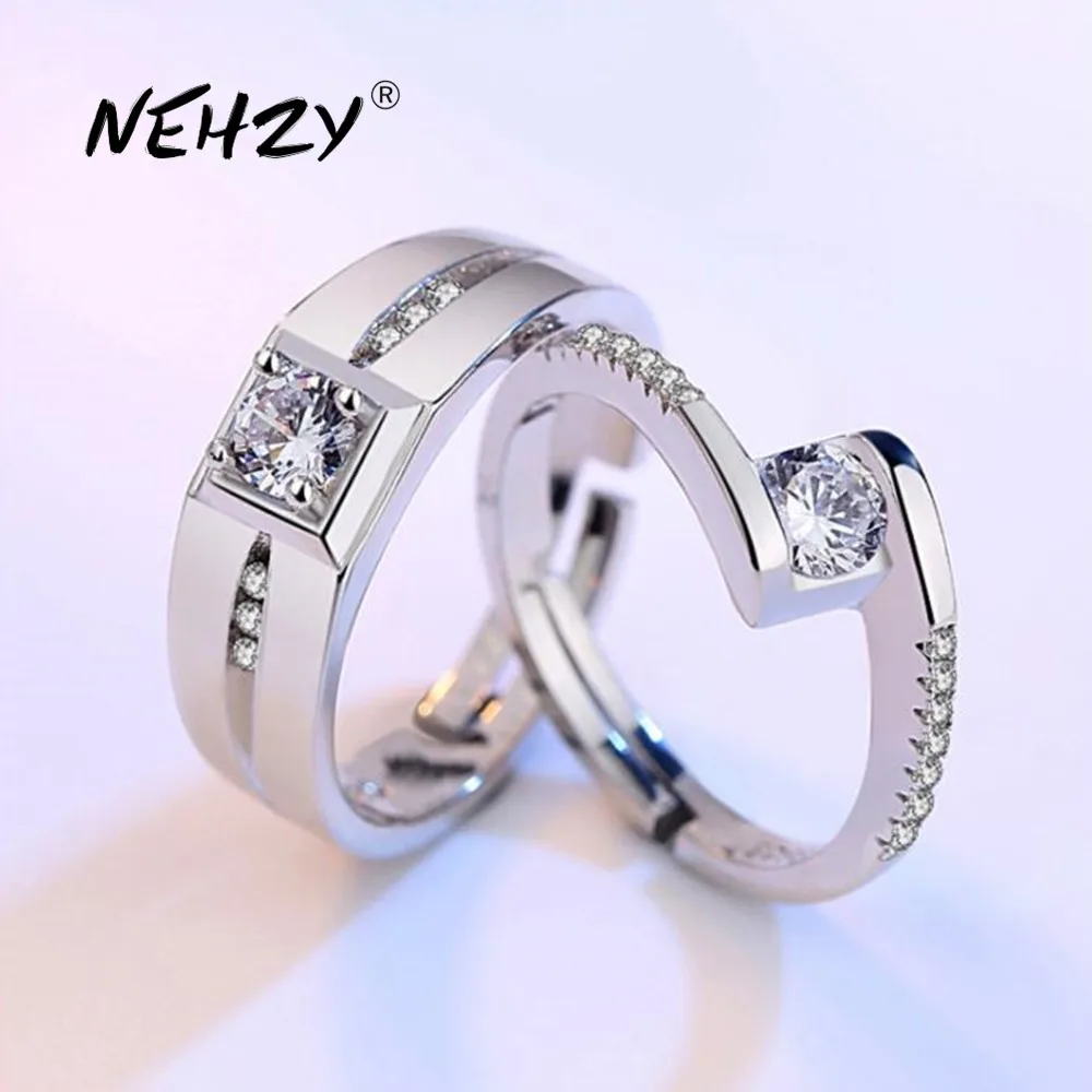 

NEHZY S925 штамп серебряные новые ювелирные изделия Модные парные кольца с кубическим цирконием для помолвки, свадьбы, годовщины Подарок женщин...