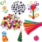 Игрушки для творчества ручной работы, творческие развивающие игрушки, плюшевые палочки, помпоны, радужные цвета, палочки, развивающие палочки WYW