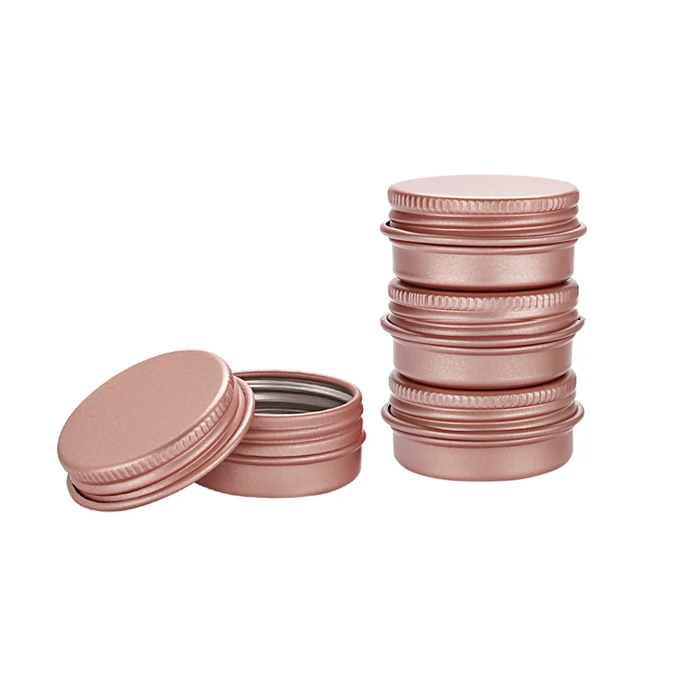 

30pcs/Pack 10g 15g 30g Empty Rose Gold Aluminum Cream Jar Pot Nail Art Makeup Lip Gloss Packing Metal Cosmetic Tins Container